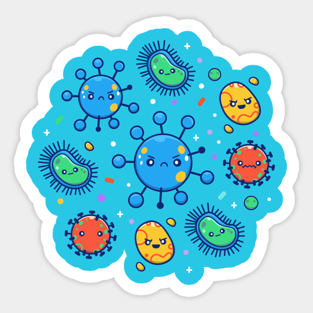 Cute Virus Cartoon (2) Sticker by Catalyst Labs